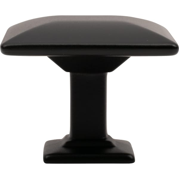 Designperfect 1-3/16 Overall Length Square Cabinet Knob, Matte/Flat Black, 25PK - DPA25S94KBLK