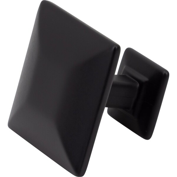 Designperfect 1-3/16 Overall Length Square Cabinet Knob, Matte/Flat Black, 25PK - DPA25S94KBLK