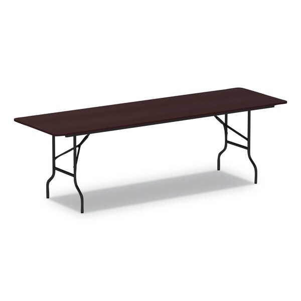Alera Rectangle Folding Table, 95.78" W, 29.78" L, 29.13" H, Mahogany Top, Melamine - ALEFT729630MY