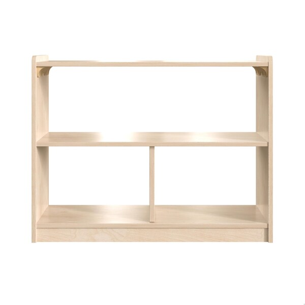 Flash Furniture Bright Beginnings Commercial Grade 3 Section Modular Wooden Classroom Open Storage Unit, Safe, Kid Friendly Design, Natural - MK-KE23933-GG