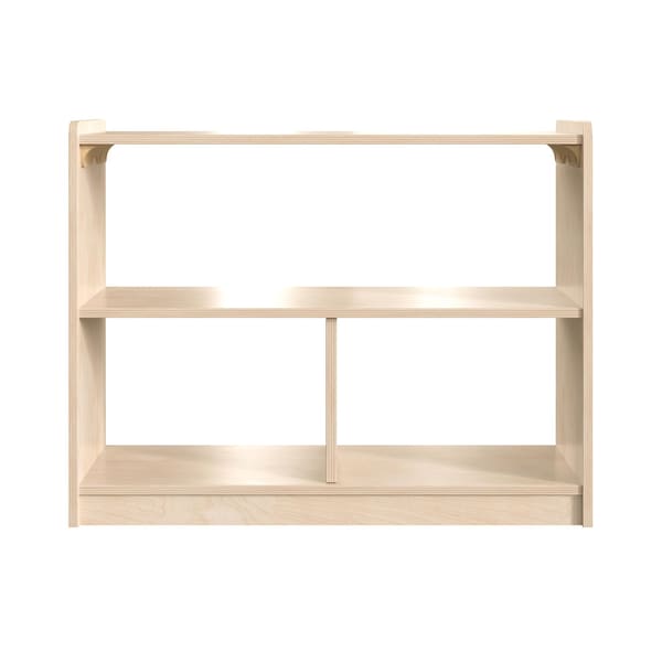 Flash Furniture Bright Beginnings Commercial Grade 3 Section Modular Wooden Classroom Open Storage Unit, Safe, Kid Friendly Design, Natural - MK-KE23933-GG