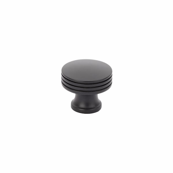 Schaub 1-1/4in Menlo Park Disk Round Knob Matte Black Finish - 532-MB
