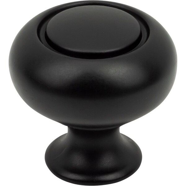 Designperfect 1-1/4 Diameter Round Cabinet Knob, Matte/Flat Black - DPA-R31KBLK