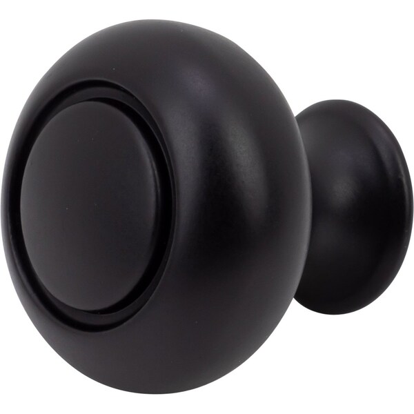 Designperfect 1-1/4 Diameter Round Cabinet Knob, Matte/Flat Black - DPA-R31KBLK
