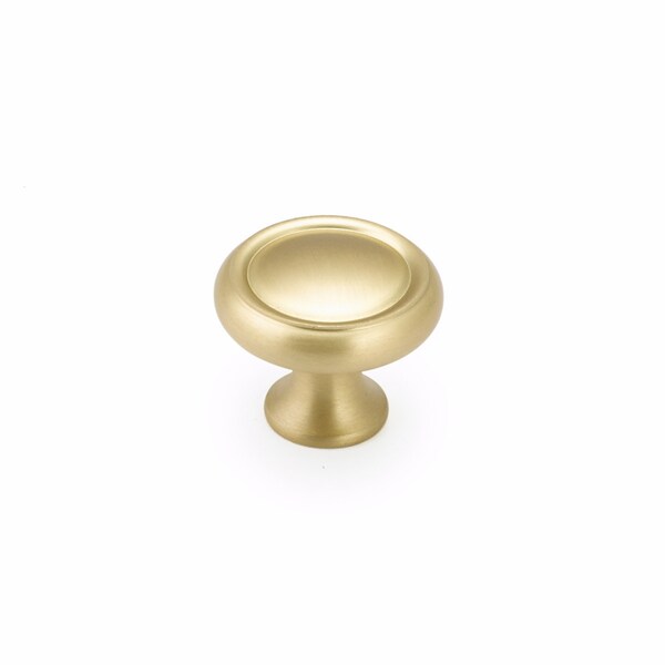 Schaub 1-1/4in Country Traditional Cabinet Knob Satin Brass Finish - 706-SB
