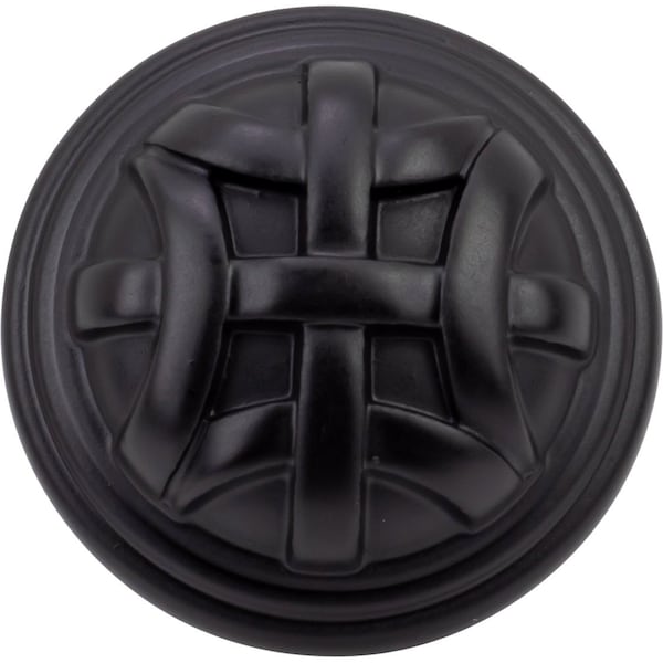 Designperfect 1-1/4 Diameter Round Cabinet Knob, Matte/Flat Black, 10PK - DPA10L68KBLK