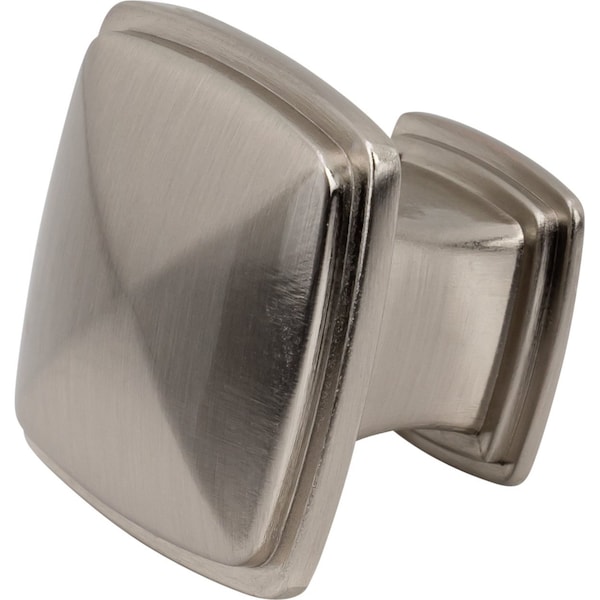 Designperfect 1-3/16 Overall Length Square Cabinet Knob, Brushed Satin Nickel, 25PK - DPA25S77KSNB