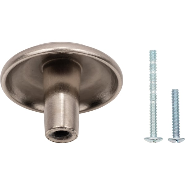 Designperfect 1-1/4 Diameter Round Cabinet Knob, Brushed Satin Nickel - DPA-R92KSNB