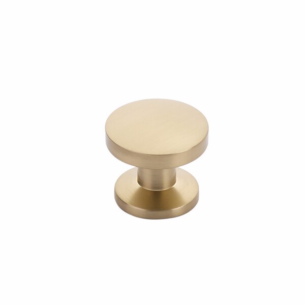 Schaub 1-3/8in Northport Round Cabinet Knob Signature Satin Brass Finish - 211-SSB