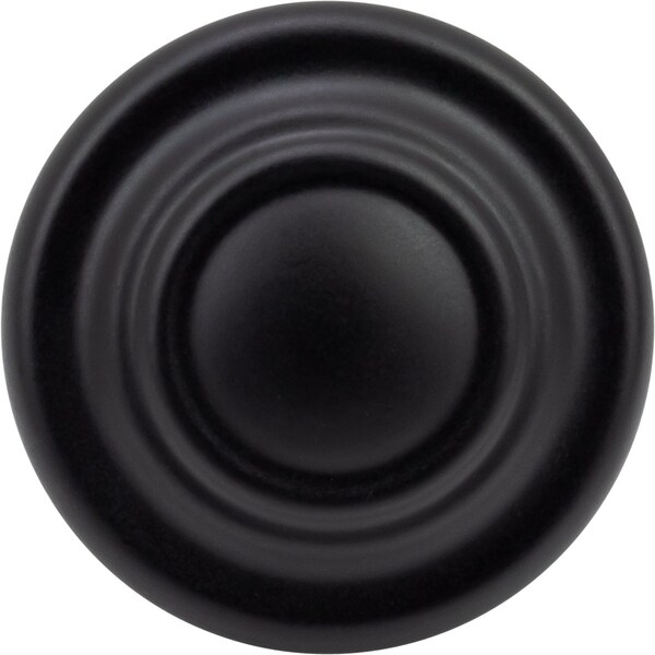 Designperfect 1-5/16 Diameter Round Cabinet Knob, Matte/Flat Black, 25PK - DPA25R38KBLK