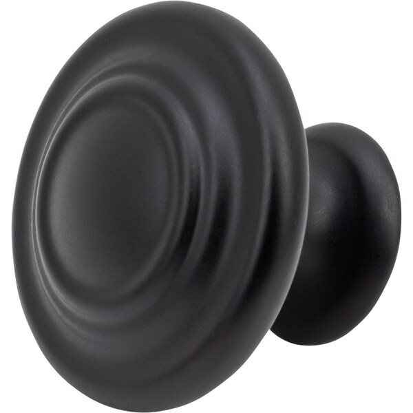 Designperfect 1-5/16 Diameter Round Cabinet Knob, Matte/Flat Black, 25PK - DPA25R38KBLK