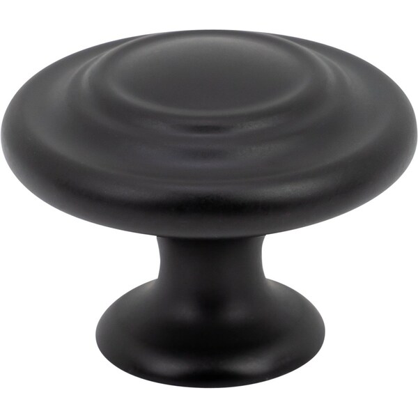 Designperfect 1-5/16 Diameter Round Cabinet Knob, Matte/Flat Black, 25PK - DPA25R38KBLK