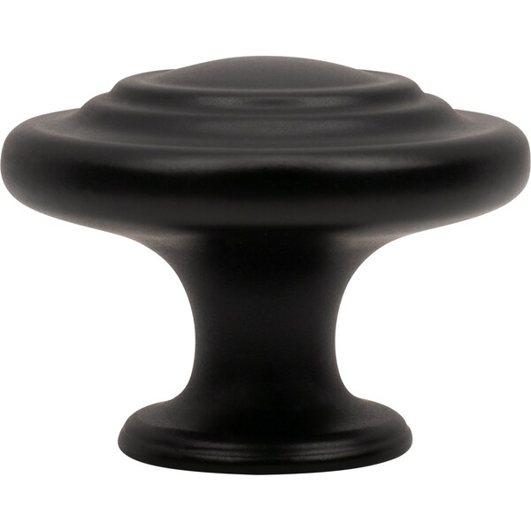 Designperfect 1-5/16 Diameter Round Cabinet Knob, Matte/Flat Black, 25PK - DPA25R38KBLK
