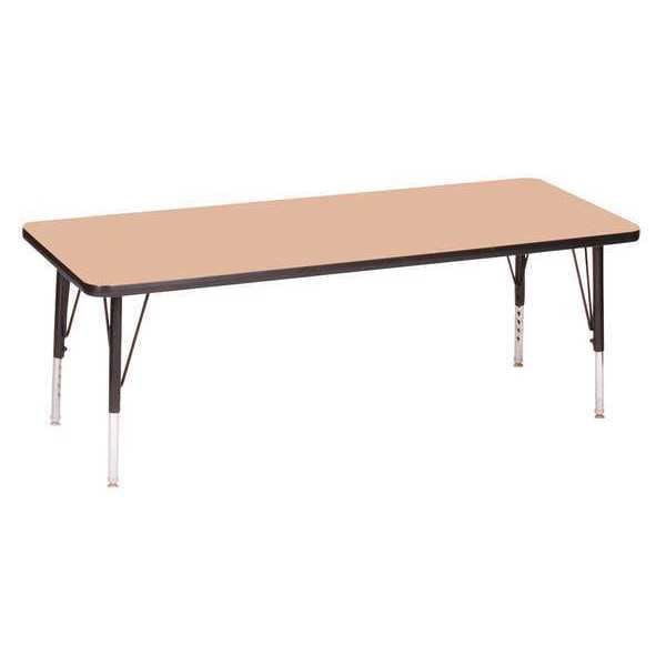 Correll Rectangle Adjustable Height Activity Kids School Table, 30" W, 72" L, 19" to 29" H, Fusion Maple - A3072-REC-16