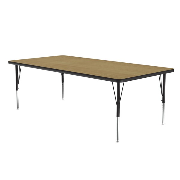 Correll Rectangle Adjustable Height Activity Kids School Table, 30" W, 72" L, 19" to 29" H, Fusion Maple - A3072-REC-16