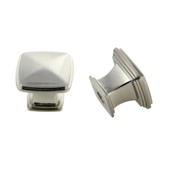 Crown 1-1/4" Square Cabinet Knob Satin Nickel Finish - CHK81091SN
