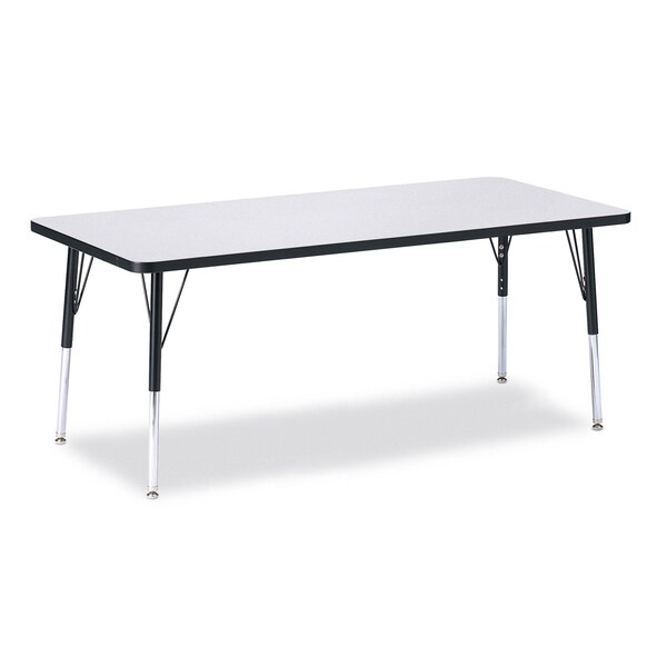 Jonti-Craft Berries Rectangle Activity Table, 30 in. x 72 in., E-height, Freckled Gray/Black/Black - 6413JCE180