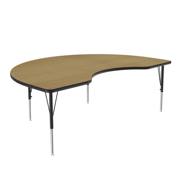 Correll Kidney Adjustable Height Activity Kids School Table, 48" W, 72" L, 19" to 29" H, Fusion Maple - A4872-KID-16