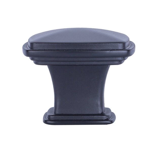South Main Hardware 1-1/4 in. Flat Black Traditional Square Cabinet Knob (10PK) - SH3056-FB-10