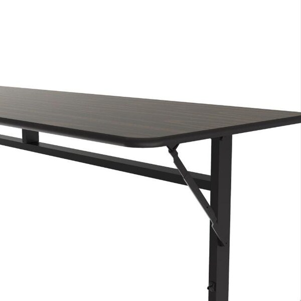 Correll Rectangle Econoline TFL Flip Top Table, 60 in W, 23 in to 31 in H, Particleboard Top, Walnut - FTM2460TF-01