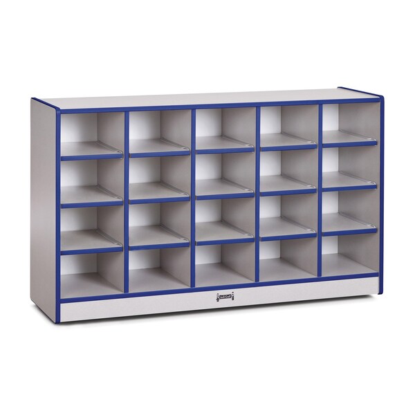Jonti-Craft Rainbow Accents 20 Cubbie-Tray Mobile Storage, without Trays, Blue - 0420JCWW003
