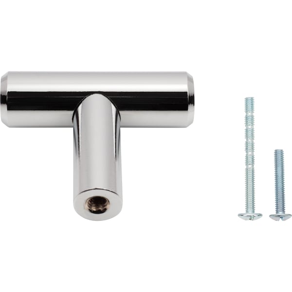 Designperfect 1-9/16 Overall Length Cabinet T-Knob, Polished Chrome, 10PK - DPA10T14KPC