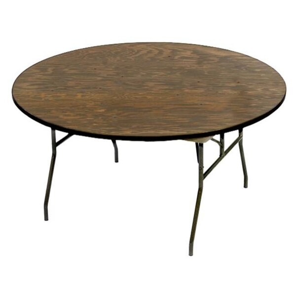 Mccourt McCourt 70010 60 Inch Round Plywood Folding Table - Vinyl Edge with Black Frame - 70010
