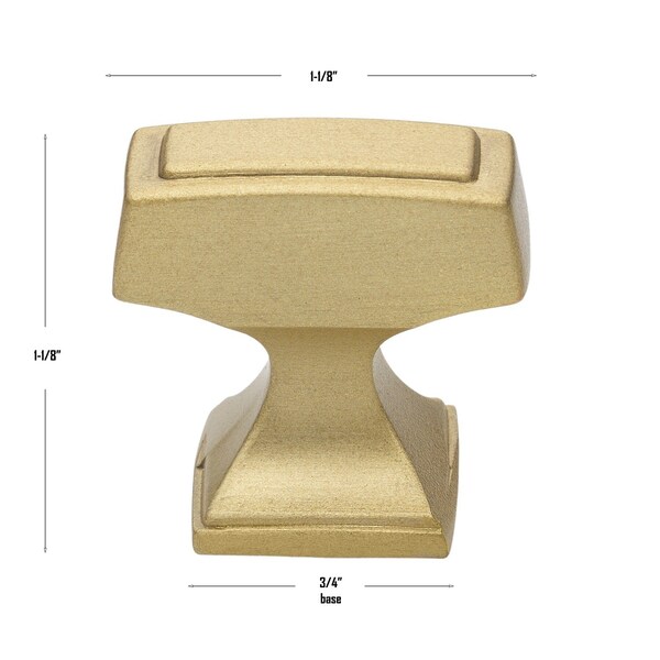 Gliderite Hardware 1-1/8 in. Rectangle Cabinet Knob - 87390-SG - 87390-SG-1
