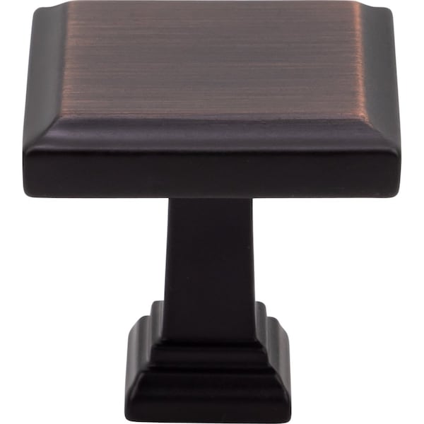 Designperfect 1-3/16 Overall Length Square Cabinet Knob, Brushed Oil Rubbed Bronze - DPA-S54KORB