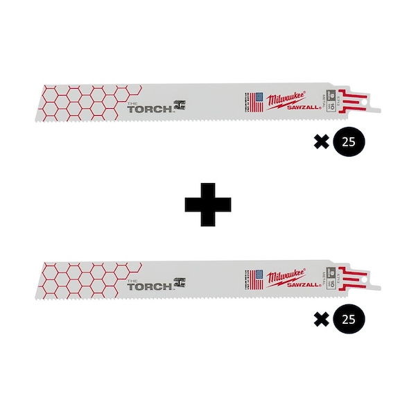 Milwaukee Tool SAWZALL Blade Combo Pack, 10T 9LG, 50 pieces - 48-00-8713, 48-00-8713