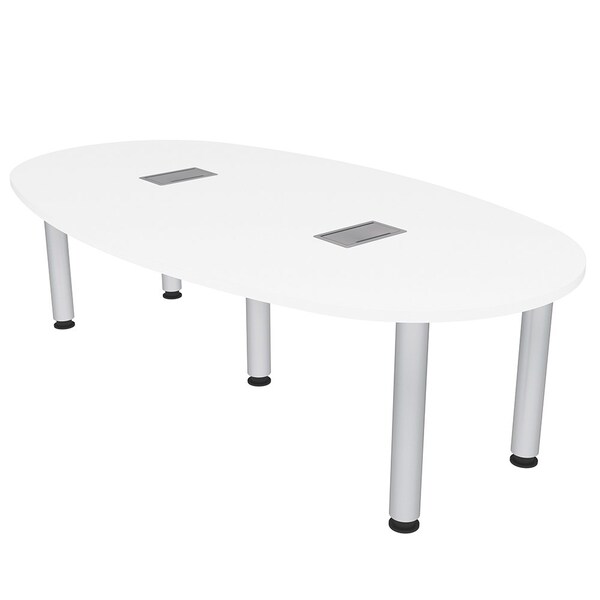 Skutchi Designs 45.25 in W, 84 in L, 29 in H, Engineered Wood Top, White - H-BOVL-4684-PT-09-EL