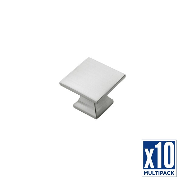 Hickory Hardware Knob 1-1/4 Inch Diameter Flat Top, 10PK - P3028-SN-10B