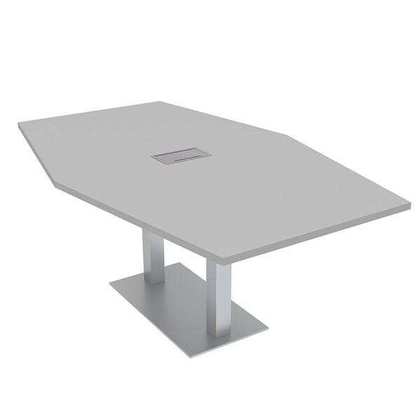 Skutchi Designs 45.25 in W, 71.5 in L, 29 in H, Engineered Wood Top, Grey - HAR-HEX.IR-46X72-DOU-ELEC-XD01