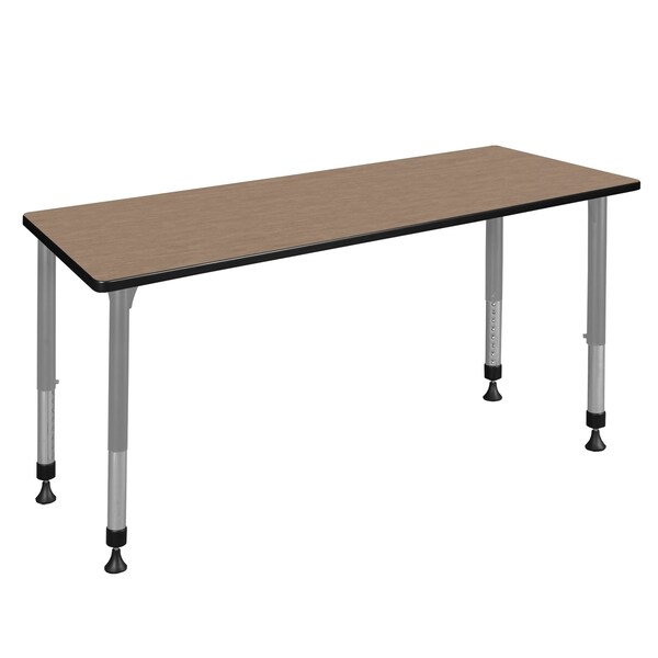 Regency Kee Height Adjustable Classroom Activity Table, 72 in W, 24 in L, Noble Oak - MT7224NOAPGY