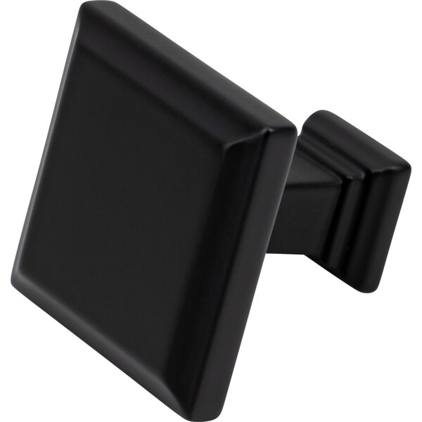 Designperfect 1-3/16 Overall Length Square Cabinet Knob, Matte/Flat Black, 25PK - DPA25S54KBLK