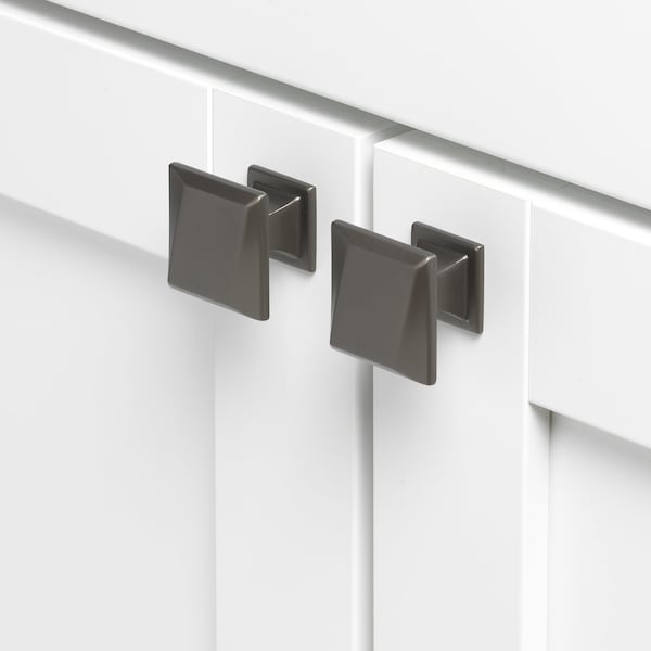 Gliderite Hardware 1-1/4 in. Square Twisted Knob Graphite Gray, 25PK - 5865-GPH-25
