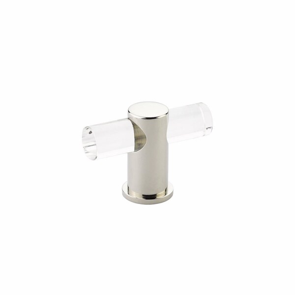 Schaub Lumiere Cabinet T Knob with Acrylic Polished Nickel Finish - 401-PN