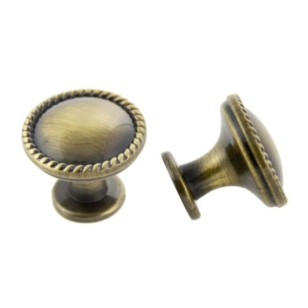 Crown 1-1/5" Rope Cabinet Knob Antique Satin Brass Finish - CHK972ABSB