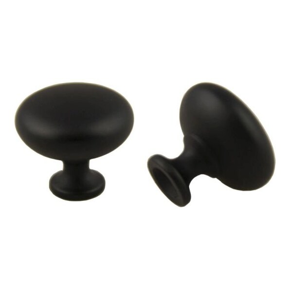 Crown 1-1/2" Mushroom Cabinet Knob Matte Black Finish - CHK81361BK