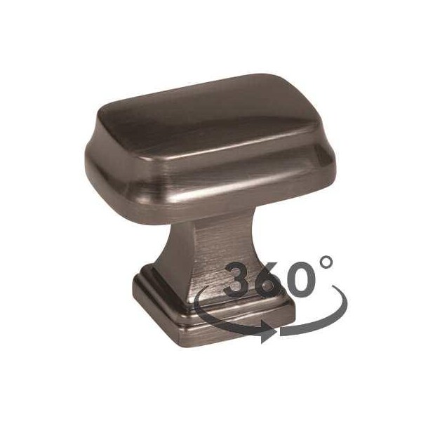 Amerock BP55340GM 1-1/4" (32 mm) Revitalize Rectangular Cab Knob Gunmetal - BP55340GM