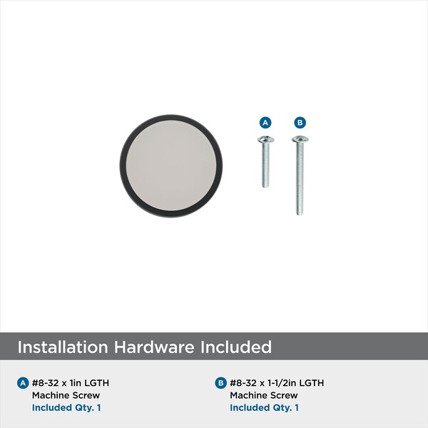 Amerock Oberon 1-3/8 in 35 mm Diameter Matte Black/Frosted Cabinet Knob - BP36608MBFA