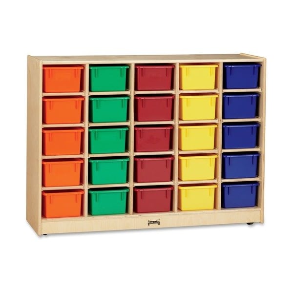 Jonti-Craft JontiCraft 0426JC, TRAY MOBILE CUBBIE, 48W X 15D X 35.5H, BIRCH/ASSORTED - JNT0426JC