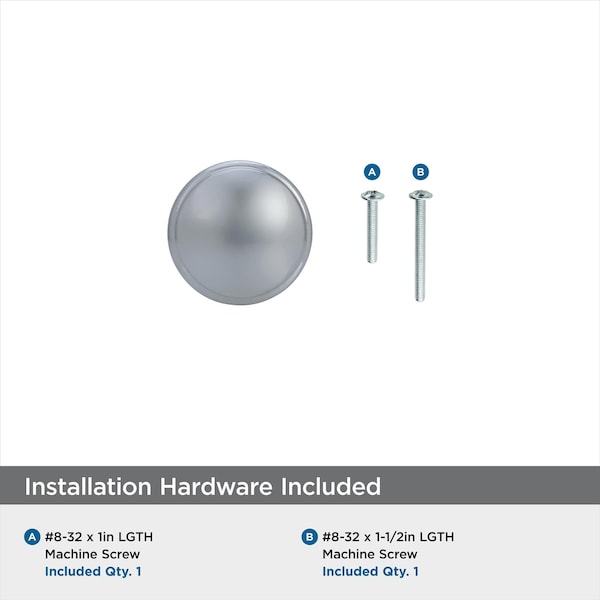 Amerock Ravino 1-1/4 in 32 mm Diameter Polished Chrome Cabinet Knob, 10PK - 10BX5301226