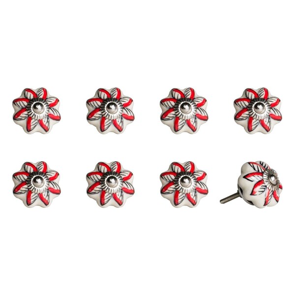 Pipers Pit Multi Color Ceramic & Metal Knob, 1.5 x 1.5 x 1.5 in., 8PK - PI3088518