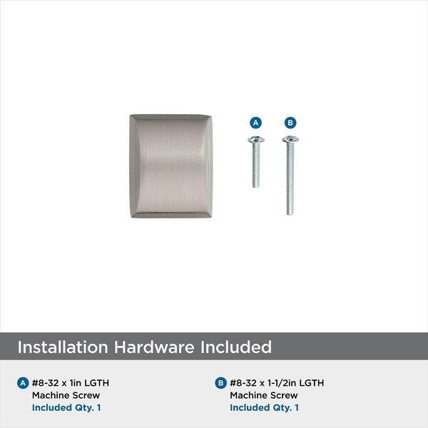 Amerock Candler 1-1/4 in 32 mm Length Satin Nickel Cabinet Knob - 5 Pack, 5PK - 5BX29340G10