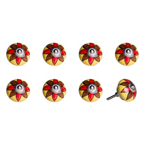 Pipers Pit Multi Color Ceramic & Metal Knob, 1.5 x 1.5 x 1.5 in., 8PK - PI3094749