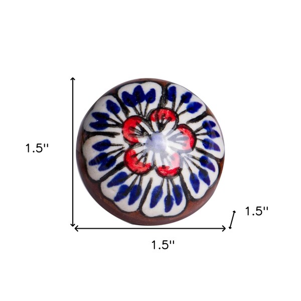 Homeroots Multi Color Ceramic & Metal Knob; 1.5 x 1.5 x 1.5 in. - Pack of 8 - 358121