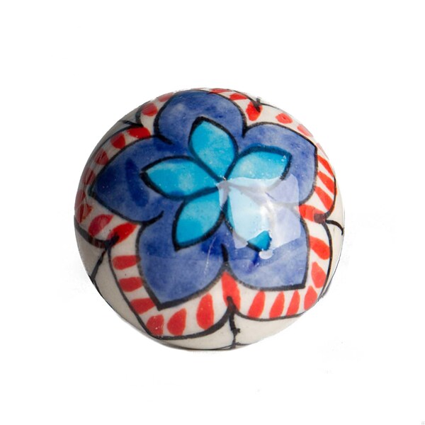 Homeroots Multi Color Ceramic & Metal Knob; 1.5 x 1.5 x 1.5 in. - Pack of 8 - 358119