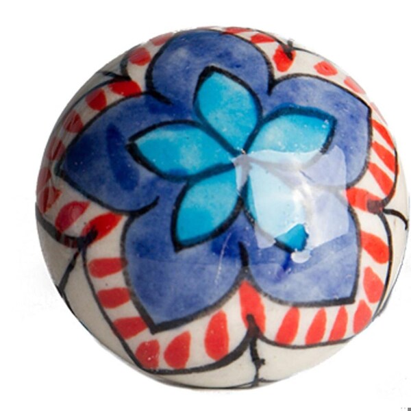 Homeroots Multi Color Ceramic & Metal Knob; 1.5 x 1.5 x 1.5 in. - Pack of 8 - 358119