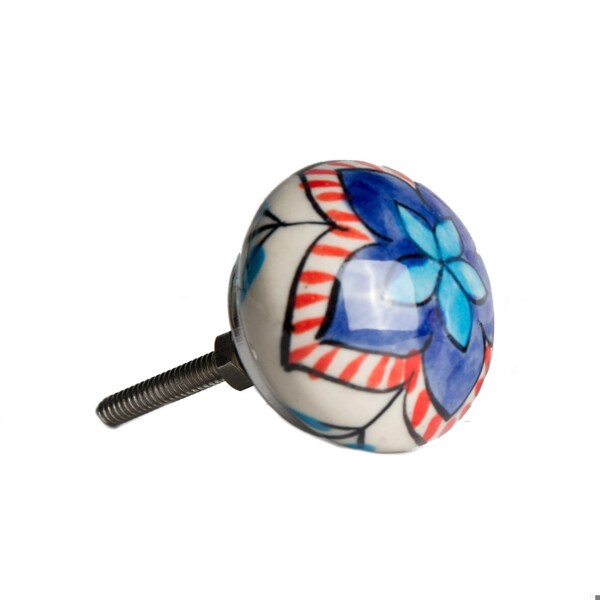 Homeroots Multi Color Ceramic & Metal Knob; 1.5 x 1.5 x 1.5 in. - Pack of 8 - 358119